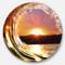 Designart - Colored Ocean Waves Falling Down VIII - Modern Seashore Round Circle Metal Wall Decor